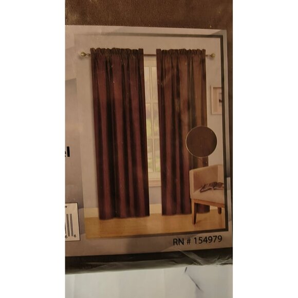 NEW R64 Luxurious Brown Microfiber Blackout Panels with Rod Pockets (2 panels) - Picture 2 of 2